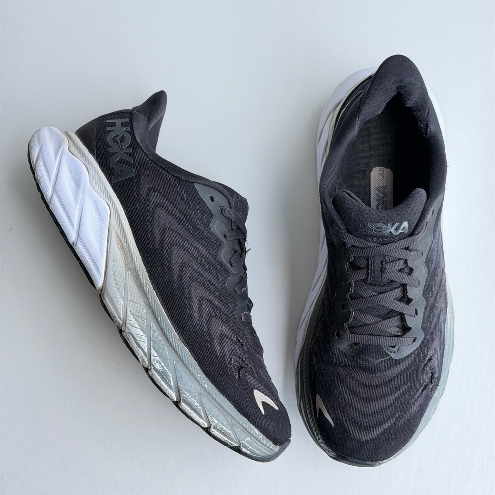 Hoka Arahi 6 Womens 9 Black Cushion Comfort Road Running Shoes Gym Walking Work